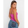 image:imageTrendy Queen Womens Adjustable Camisole Sleeveless Square Neck Spaghetti Strap Tank Tops Basic ShirtHot Pink