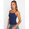 image:imageTrendy Queen Womens Adjustable Camisole Sleeveless Square Neck Spaghetti Strap Tank Tops Basic ShirtNavy