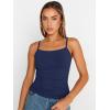 image:imageTrendy Queen Womens Adjustable Camisole Sleeveless Square Neck Spaghetti Strap Tank Tops Basic ShirtNavy