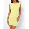 image:imageTrendy Queen Womens Boat Neck Going Out Mini Dress Summer Party Club Bodycon Dresses 2026Butter Yellow