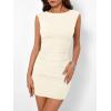 image:imageTrendy Queen Womens Boat Neck Going Out Mini Dress Summer Party Club Bodycon Dresses 2026Cream