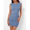 image:imageTrendy Queen Womens Boat Neck Going Out Mini Dress Summer Party Club Bodycon Dresses 2026Dusty Blue