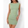 image:imageTrendy Queen Womens Boat Neck Going Out Mini Dress Summer Party Club Bodycon Dresses 2026Sage Green