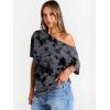 image:imageTrendy Queen Womens Off The Shoulder Tops Oversized TShirts Short Sleeve Tees Summer 2026 Casual Spring ClothesCamodarkgrey