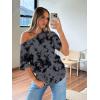 image:imageTrendy Queen Womens Off The Shoulder Tops Oversized TShirts Short Sleeve Tees Summer 2026 Casual Spring ClothesCamodarkgrey