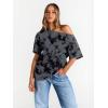 image:imageTrendy Queen Womens Off The Shoulder Tops Oversized TShirts Short Sleeve Tees Summer 2026 Casual Spring ClothesCamodarkgrey