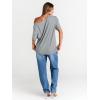 image:imageTrendy Queen Womens Off The Shoulder Tops Oversized TShirts Short Sleeve Tees Summer 2026 Casual Spring ClothesGrey