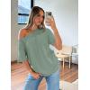 image:imageTrendy Queen Womens Off The Shoulder Tops Oversized TShirts Short Sleeve Tees Summer 2026 Casual Spring ClothesGrey Green