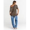 image:imageTrendy Queen Womens Off The Shoulder Tops Oversized TShirts Short Sleeve Tees Summer 2026 Casual Spring ClothesLeopardprint