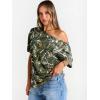 image:imageTrendy Queen Womens Off The Shoulder Tops Oversized TShirts Short Sleeve Tees Summer 2026 Casual Spring ClothesMapleleafgreen