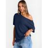 image:imageTrendy Queen Womens Off The Shoulder Tops Oversized TShirts Short Sleeve Tees Summer 2026 Casual Spring ClothesNavy