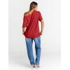image:imageTrendy Queen Womens Off The Shoulder Tops Oversized TShirts Short Sleeve Tees Summer 2026 Casual Spring ClothesRed