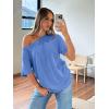 image:imageTrendy Queen Womens Off The Shoulder Tops Oversized TShirts Short Sleeve Tees Summer 2026 Casual Spring ClothesSkyblue