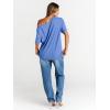 image:imageTrendy Queen Womens Off The Shoulder Tops Oversized TShirts Short Sleeve Tees Summer 2026 Casual Spring ClothesSkyblue