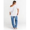 image:imageTrendy Queen Womens Off The Shoulder Tops Oversized TShirts Short Sleeve Tees Summer 2026 Casual Spring ClothesWhite