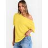 image:imageTrendy Queen Womens Off The Shoulder Tops Oversized TShirts Short Sleeve Tees Summer 2026 Casual Spring ClothesYellow