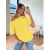 image:imageTrendy Queen Womens Off The Shoulder Tops Oversized TShirts Short Sleeve Tees Summer 2026 Casual Spring ClothesYellow
