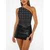 image:imageTrendy Queen Womens One Shoulder Tops  Asymmetrical Sleeveless Crop Tops Sexy Going Out amp Workout Shirts for WomenBlackdots