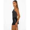 image:imageTrendy Queen Womens One Shoulder Tops  Asymmetrical Sleeveless Crop Tops Sexy Going Out amp Workout Shirts for WomenBlackdots