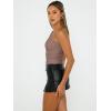 image:imageTrendy Queen Womens One Shoulder Tops  Asymmetrical Sleeveless Crop Tops Sexy Going Out amp Workout Shirts for WomenCoffee Grey
