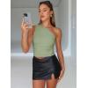 image:imageTrendy Queen Womens One Shoulder Tops  Asymmetrical Sleeveless Crop Tops Sexy Going Out amp Workout Shirts for WomenGreen