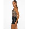 image:imageTrendy Queen Womens One Shoulder Tops  Asymmetrical Sleeveless Crop Tops Sexy Going Out amp Workout Shirts for WomenLeopard