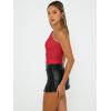 image:imageTrendy Queen Womens One Shoulder Tops  Asymmetrical Sleeveless Crop Tops Sexy Going Out amp Workout Shirts for WomenRed