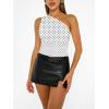 image:imageTrendy Queen Womens One Shoulder Tops  Asymmetrical Sleeveless Crop Tops Sexy Going Out amp Workout Shirts for WomenWhitedots