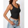 image:imageTrendy Queen Womens Tank Tops Double Lined Crop Sleeveless Going Out Camisole Summer Fashion Basic Soft Spring Clothes 2026Black