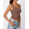 image:imageTrendy Queen Womens Tank Tops Double Lined Crop Sleeveless Going Out Camisole Summer Fashion Basic Soft Spring Clothes 2026Brown