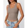 image:imageTrendy Queen Womens Tank Tops Double Lined Crop Sleeveless Going Out Camisole Summer Fashion Basic Soft Spring Clothes 2026Coffeegrey