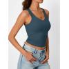 image:imageTrendy Queen Womens Tank Tops Double Lined Crop Sleeveless Going Out Camisole Summer Fashion Basic Soft Spring Clothes 2026Dark Blue