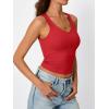 image:imageTrendy Queen Womens Tank Tops Double Lined Crop Sleeveless Going Out Camisole Summer Fashion Basic Soft Spring Clothes 2026Red