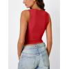 image:imageTrendy Queen Womens Tank Tops Double Lined Crop Sleeveless Going Out Camisole Summer Fashion Basic Soft Spring Clothes 2026Red