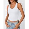 image:imageTrendy Queen Womens Tank Tops Double Lined Crop Sleeveless Going Out Camisole Summer Fashion Basic Soft Spring Clothes 2026White
