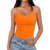 image:imageTrendy Queen Spaghetti Strap Crop Tank Tops for Women Cute Summer Camisoles for Teens Fitted Basic Layering Cami UndershirtsOrange