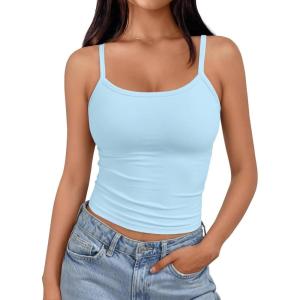 image:imageTrendy Queen Spaghetti Strap Crop Tank Tops for Women Cute Summer Camisoles for Teens Fitted Basic Layering Cami UndershirtsBabyblue