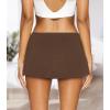 image:imageAnotherChill Womens Low Waist Micro Mini Skorts Skirt with Builtin Shorts Sexy Stretch Black Skirts Basic Summer OutfitsBrown