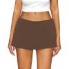 image:imageAnotherChill Womens Low Waist Micro Mini Skorts Skirt with Builtin Shorts Sexy Stretch Black Skirts Basic Summer OutfitsBrown
