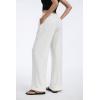 image:imageAnotherChill Womens Crepe Wide Leg Pants Casual Wrinkle Resistant Breathable Lightweight Trousers for Spring SummerOffwhite
