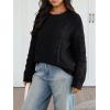 image:imageTrendy Queen Cable Knit Oversized Sweaters Womens Cozy Pullover Sweater Fall Winter ClothesBlack