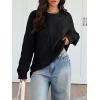 image:imageTrendy Queen Cable Knit Oversized Sweaters Womens Cozy Pullover Sweater Fall Winter ClothesBlack