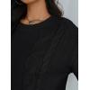 image:imageTrendy Queen Cable Knit Oversized Sweaters Womens Cozy Pullover Sweater Fall Winter ClothesBlack