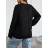 image:imageTrendy Queen Cable Knit Oversized Sweaters Womens Cozy Pullover Sweater Fall Winter ClothesBlack