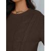 image:imageTrendy Queen Cable Knit Oversized Sweaters Womens Cozy Pullover Sweater Fall Winter ClothesCocoa
