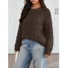 image:imageTrendy Queen Cable Knit Oversized Sweaters Womens Cozy Pullover Sweater Fall Winter ClothesCocoa