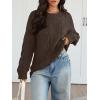 image:imageTrendy Queen Cable Knit Oversized Sweaters Womens Cozy Pullover Sweater Fall Winter ClothesCocoa