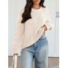 image:imageTrendy Queen Cable Knit Oversized Sweaters Womens Cozy Pullover Sweater Fall Winter ClothesCream