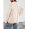 image:imageTrendy Queen Cable Knit Oversized Sweaters Womens Cozy Pullover Sweater Fall Winter ClothesCream