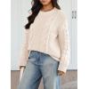 image:imageTrendy Queen Cable Knit Oversized Sweaters Womens Cozy Pullover Sweater Fall Winter ClothesCream